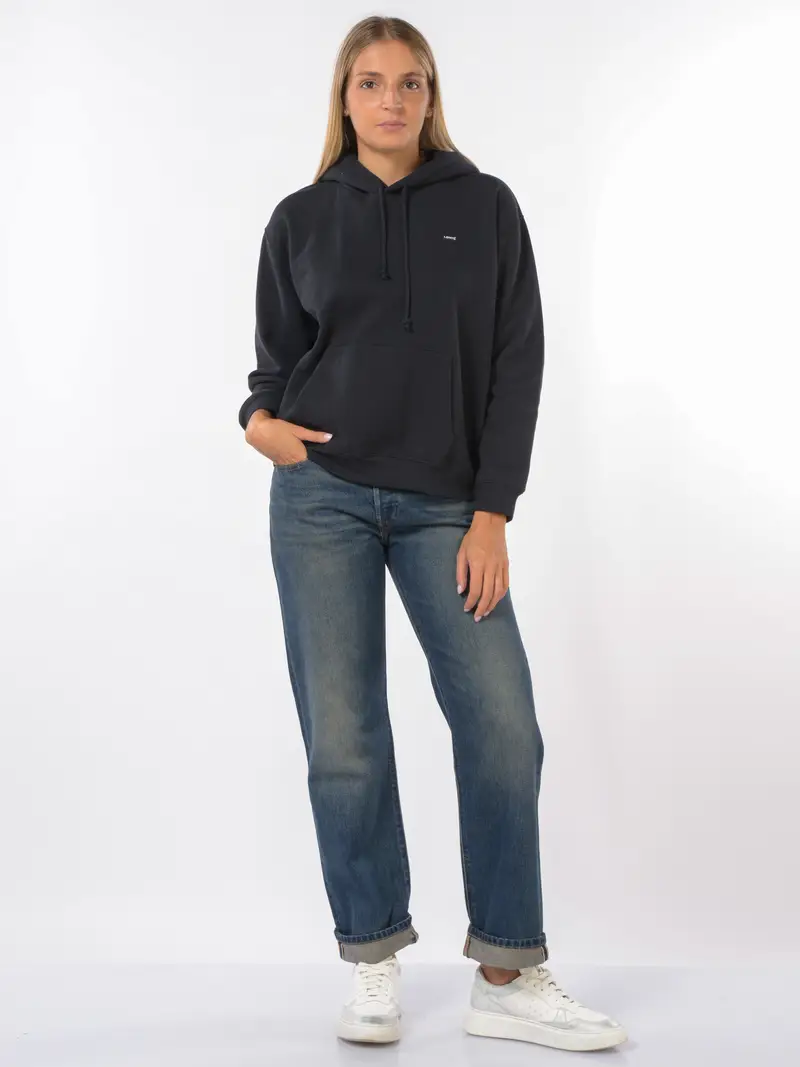 felpa da donna Levi s® con cappuccio e logo NERO miniatura 2