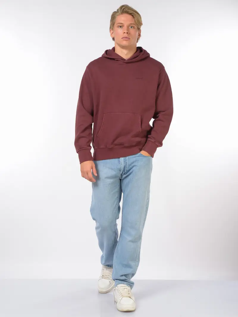 felpa da uomo Levi s® con cappuccio e logo Rosso miniatura 2