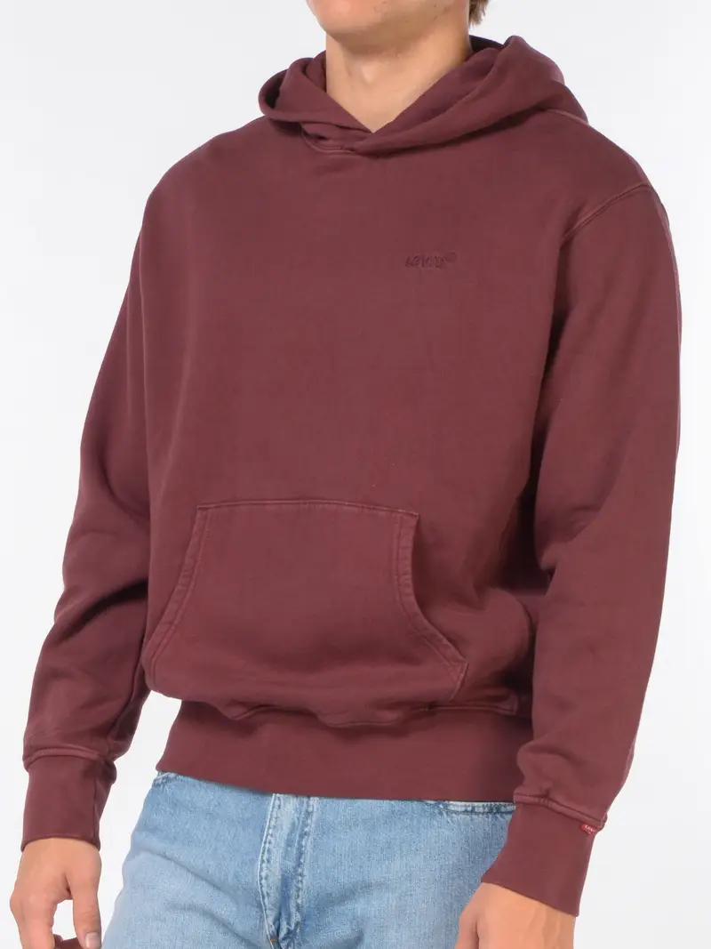 felpa da uomo Levi s® con cappuccio e logo Rosso