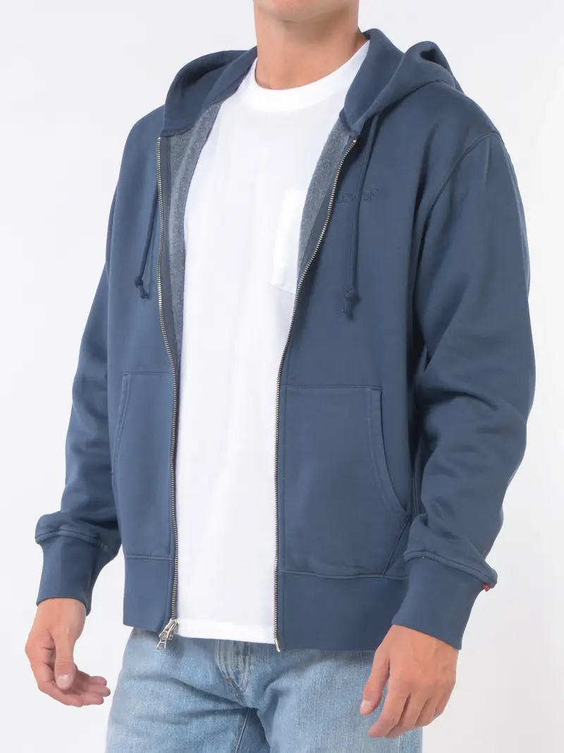 felpa da uomo Levi s® con zip e cappuccio Blu