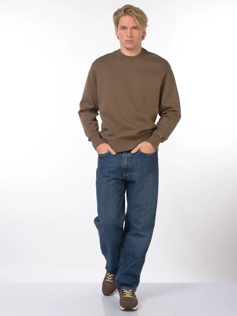 felpa da uomo Levi s® girocollo con logo MARRON miniatura 2