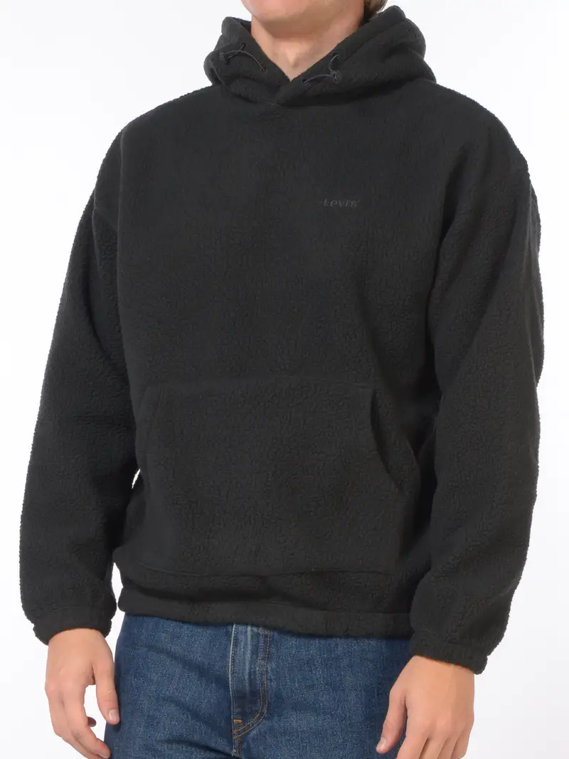 felpa da uomo Levi s® teddy con cappuccio NERO