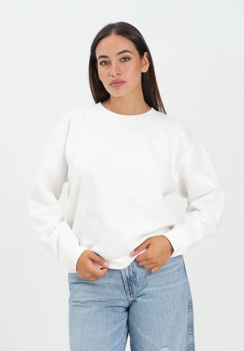 Felpa girocollo Everyday bianca da donna miniatura 2