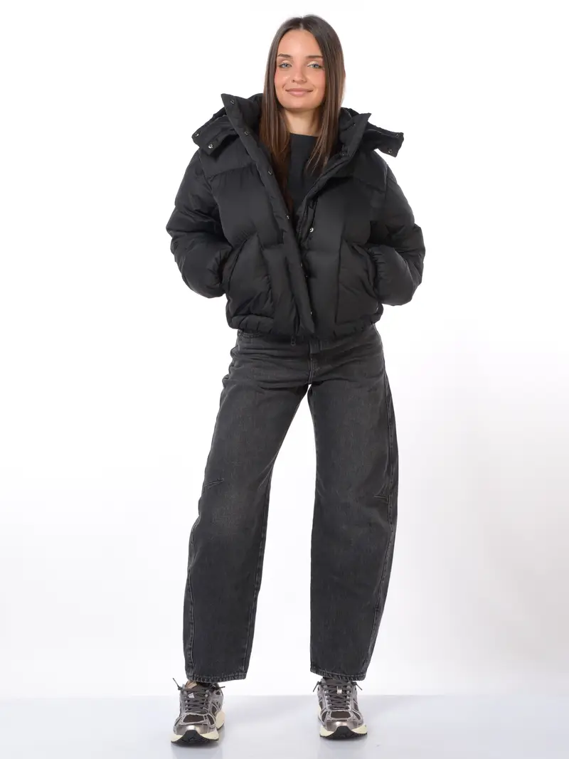 giubbino da donna Levi s® imbottito con cappuccio NERO miniatura 2