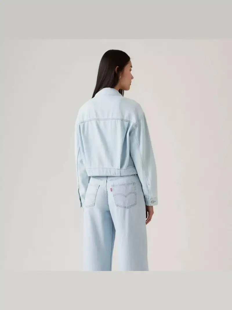 Levi's giubbotto in denim chiaro donna mini logo sul petto miniatura 2