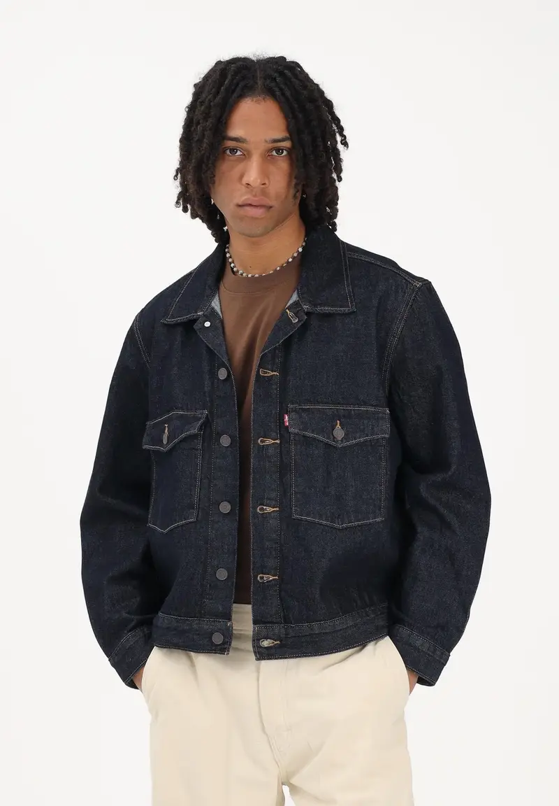 LEVI S Giubbotto Trucker Embarcadero Station in denim blu da uomo miniatura 2