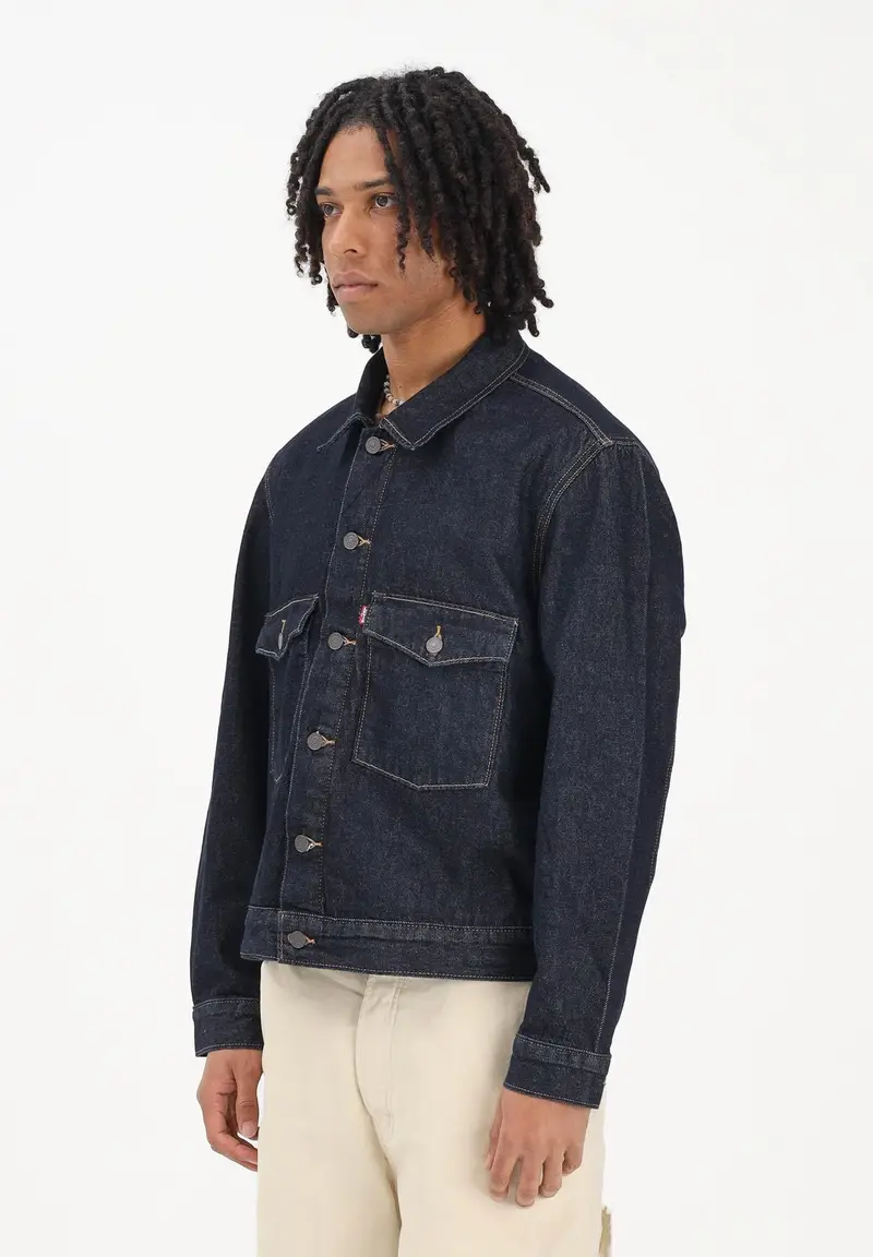 LEVI S Giubbotto Trucker Embarcadero Station in denim blu da uomo