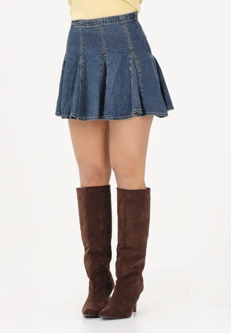 LEVI S Gonna corta Godet in denim blu da donna