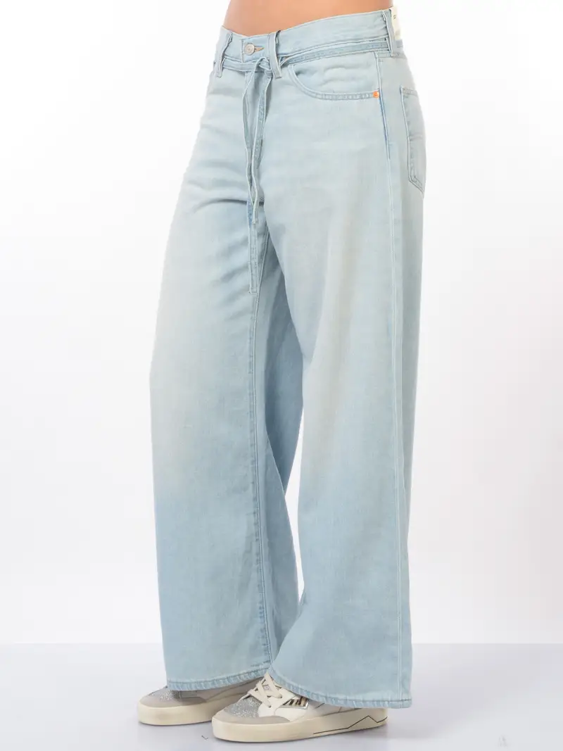 jeans da donna Levi s® XL Straight in cotone e lino Blu