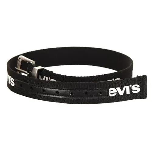 Levi's Kids Levi'S Webbing Belt Cintura Bambini e Ragazzi, Nero, L miniatura 2