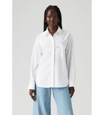 Levi per donna 001HM-0003 Camicia da fidanzato bianca Harlie (S), Bianco, Casual, Cotone, Manica lunga