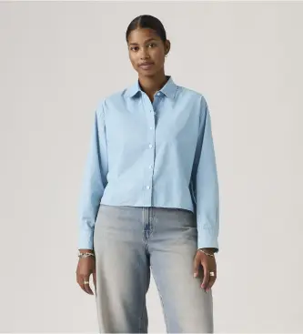 Levi per donna 003P2-0010 Maglietta blu Harley (XS), Casual, Cotone, Manica lunga