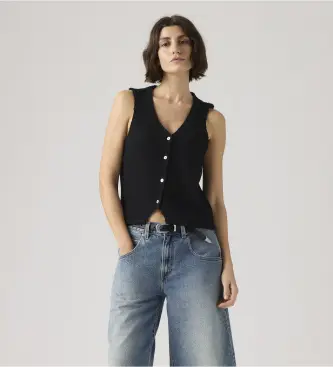 Levi per donna 005AB-0001 Gilet nero Helen (XS), Casual, Cotone