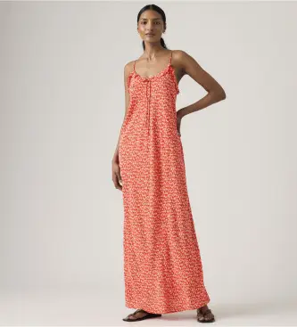 Levi per donna 005I4-0003 Abito sottoveste midi rosso Sarita (XS), Casual, Viscosa, Senza maniche / cinghie