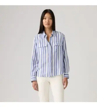 Levi per donna 005NJ-0006 Camicia blu di Elaine (S), Casual, Viscosa, Manica lunga