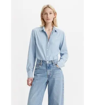 Levi per donna 34574-0043 Camicia classica blu (L), Casual, Cotone, Classico, Manica lunga