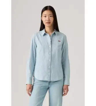 Levi per donna 34574-0060 Nuova camicia blu classica (S), Casual, Cotone, Manica lunga