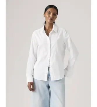 Levi per donna 34574-0063 Camicia bianca classica (XS), Bianco, Casual, Cotone, Viscosa, Manica lunga