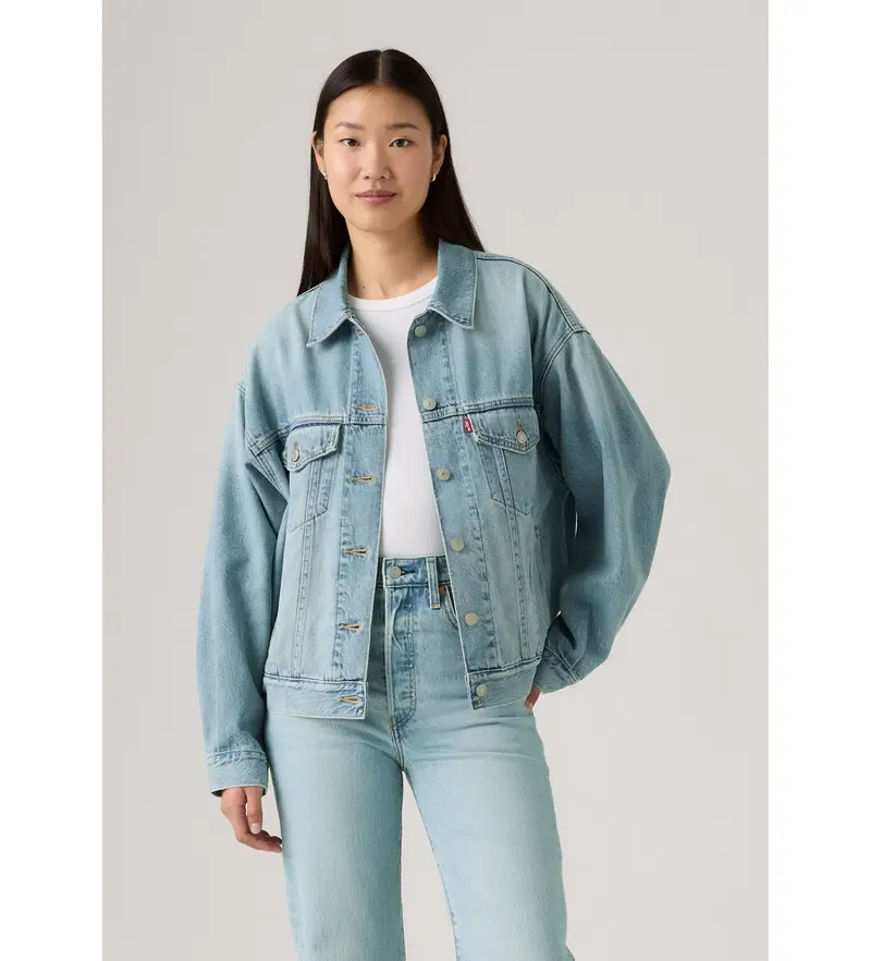 Levi per donna A1743-0140 Giacca blu anni '90 (XS), Casual, Cotone, Denim