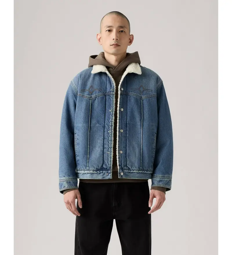 Levi per uomo 002WX-0001 Giacca da camionista blu western (M), Casual, Cotone, Denim