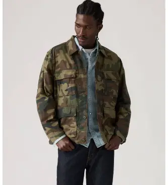 Levi per uomo 005BH-0000 Giacca verde Frisko (S), Casual, Mimetico, Cotone