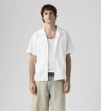 Levi per uomo 005H5-0004 Maglietta bianca Sunset Camp (S), Bianco, Casual, Cotone, Manica corta