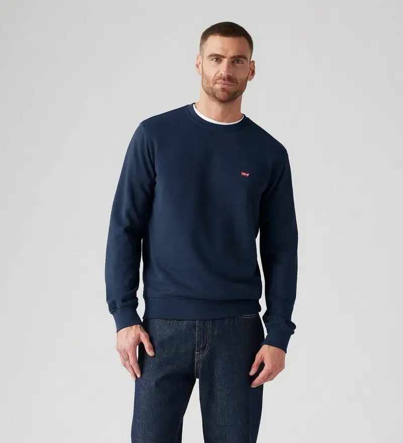 Levi per uomo 35909-0001 New Original felpa blu navy (S), Casual, Cotone, Sostenibile