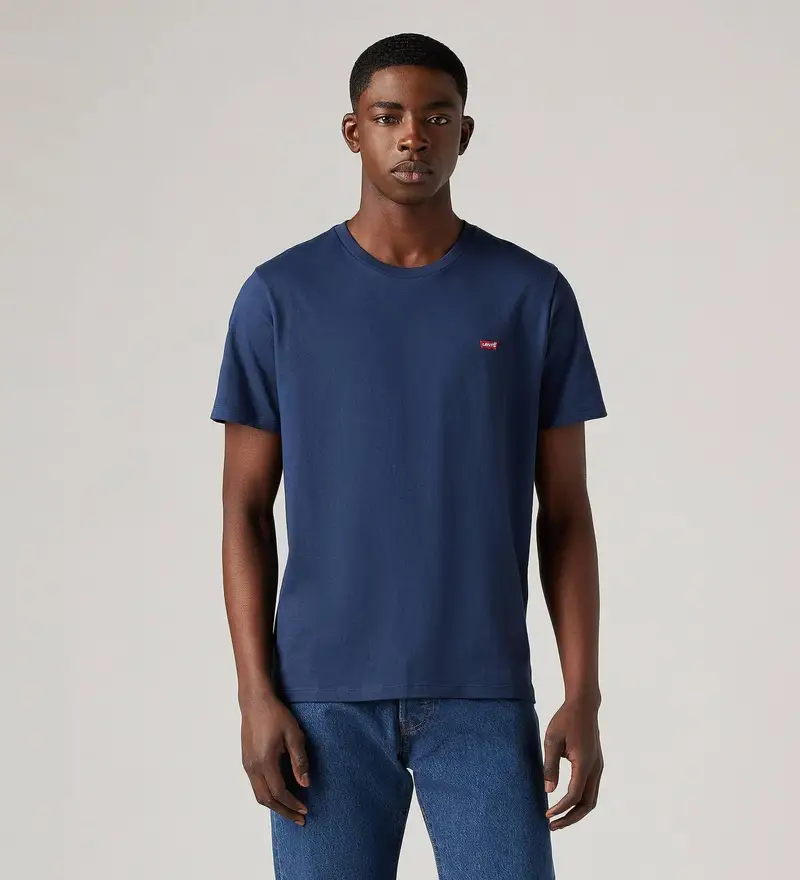 Levi per uomo 56605-0017 Maglietta originale blu navy (S), Casual, Cotone, Manica corta, Sostenibile