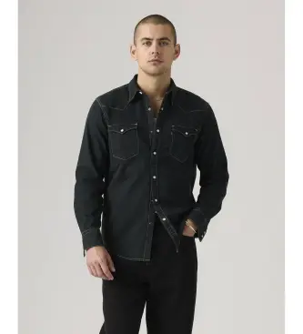 Levi per uomo 85744-0114 Camicia western nera Barstow Standard Fit (S), Nero, Casual, Cotone, Manica lunga