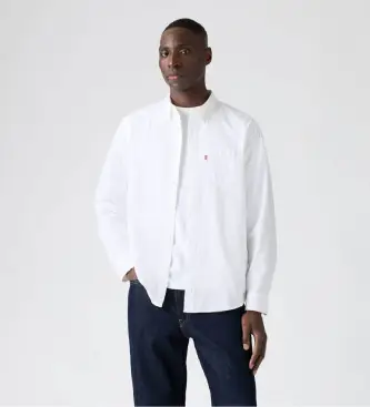 Levi per uomo 85746-0000 Camicia bianca al tramonto (S), Bianco, Casual, Cotone, Manica lunga