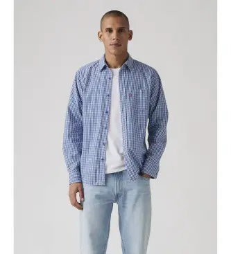 Levi per uomo 85746-0178 Camicia blu Sunset Pocket (S), Casual, Lino, Manica lunga
