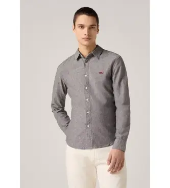 Levi per uomo 86625-0018 Camicia grigia con simbolo della batteria (S), Nero, Casual, Grigio, Cotone, Manica lunga