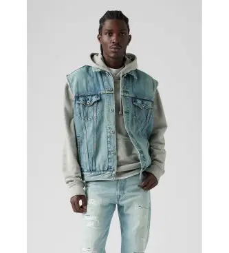 Levi per uomo A5789-0000 Gilet da camionista blu (S), Casual, Cotone