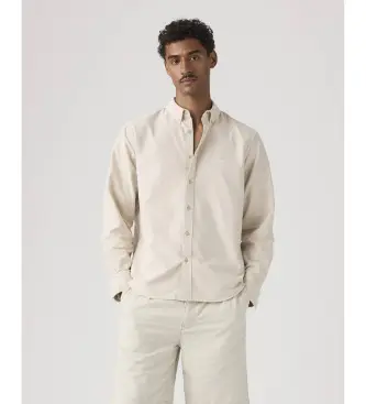 Levi per uomo A7210-0060 Autentica camicia beige con bottoni (S), Casual, Cotone, Manica lunga