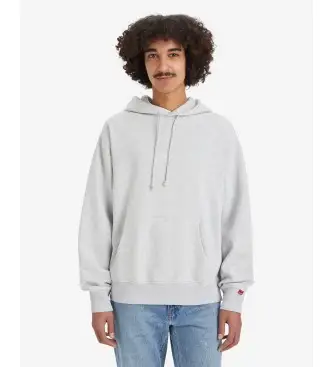 Levi per uomo A8435-0008 Felpa con cappuccio grigia autentica (S), Casual, Grigio, Cotone