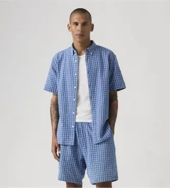 Levi per uomo A9161-0024 Autentica camicia blu (S), Casual, Cotone, Manica corta