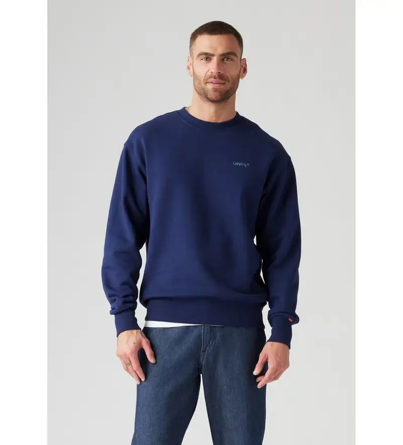 Levi per uomo A9244-0002 Felpa blu autentica (S), Casual, Cotone