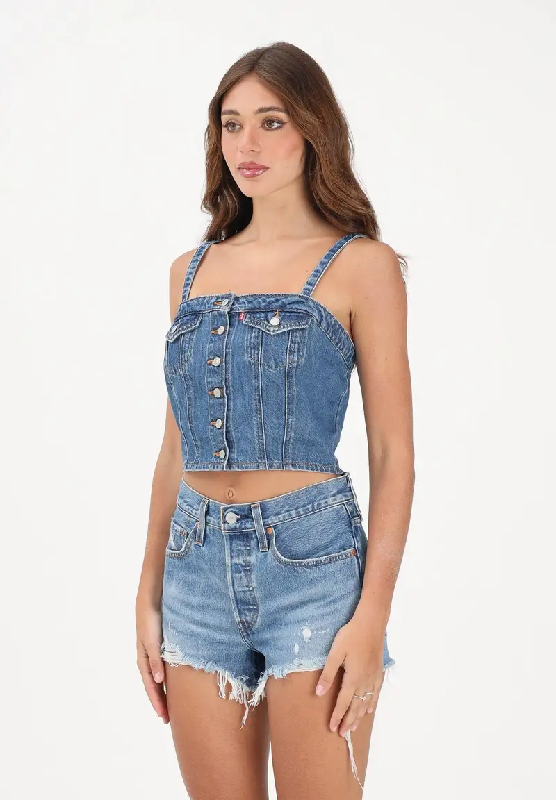 LEVI Top Lightweight in denim medio da donna
