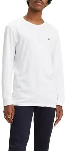 Levi's Long-Sleeve Original Housemark Tee, Uomo, Cotton + Patch White, XL
