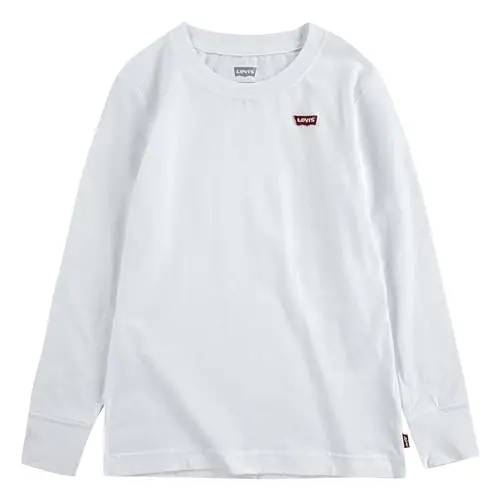 Levi's Lvb L/S Batwing Chesthit Tee, Maglietta Bambini e ragazzi, Bianco (White), 8 anni