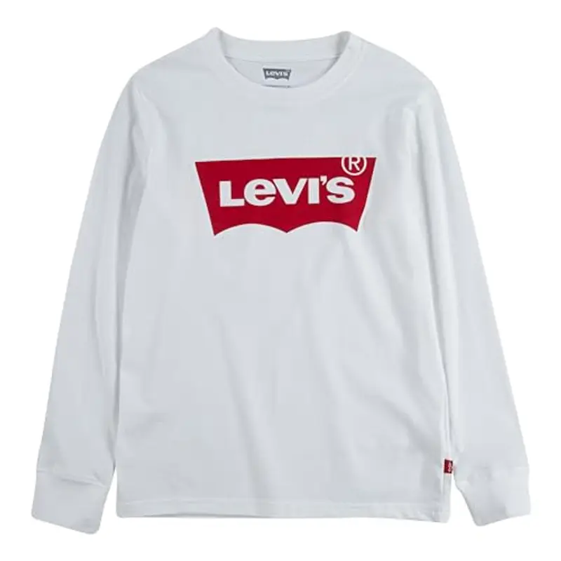 Levi's Lvb L/S Batwing Tee, Maglia a maniche lunghe Bambini e ragazzi, Bianco (White), 4 anni