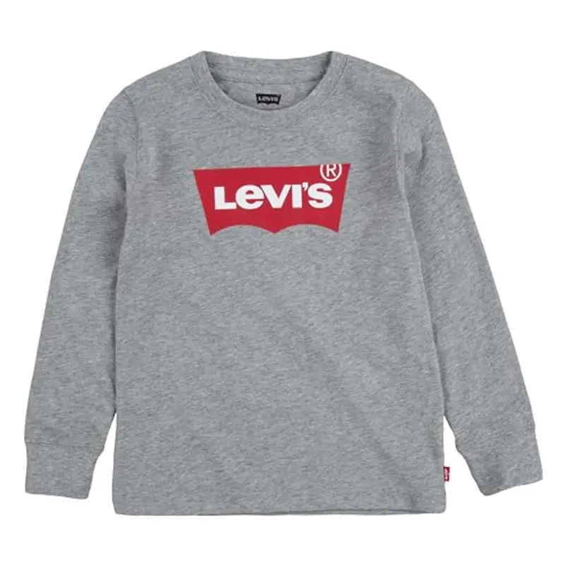 Levi's Lvb L/S Batwing Tee, Maglia a maniche lunghe Bambini e ragazzi, Grigio (Grey Heather), 6 anni