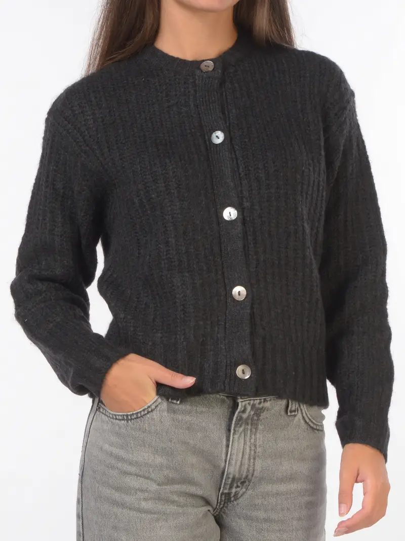 maglia da donna Levi s® lavorata con bottoni NERO