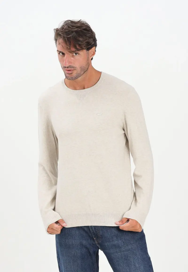 Maglia girocollo Housemark beige da uomo miniatura 2