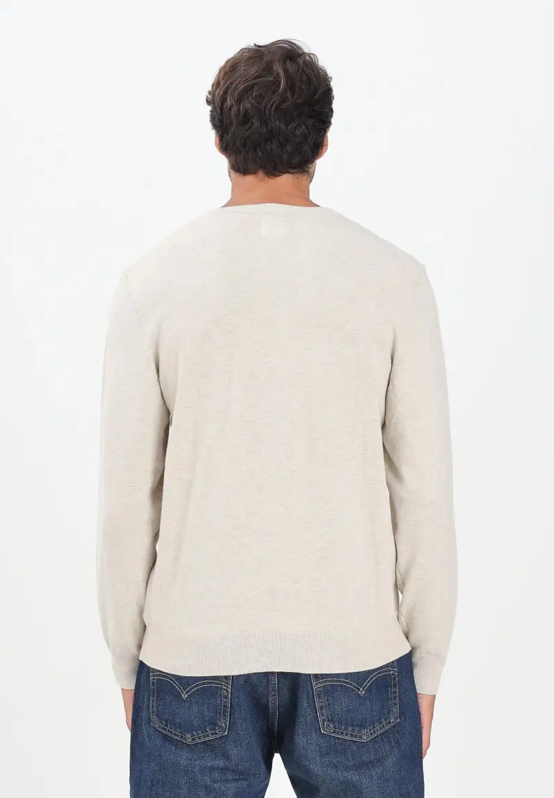 Maglia girocollo Housemark beige da uomo miniatura 3