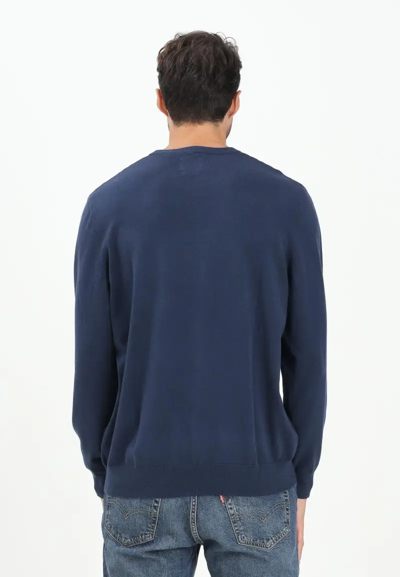 Maglioncino girocollo Housemark blu da uomo miniatura 3