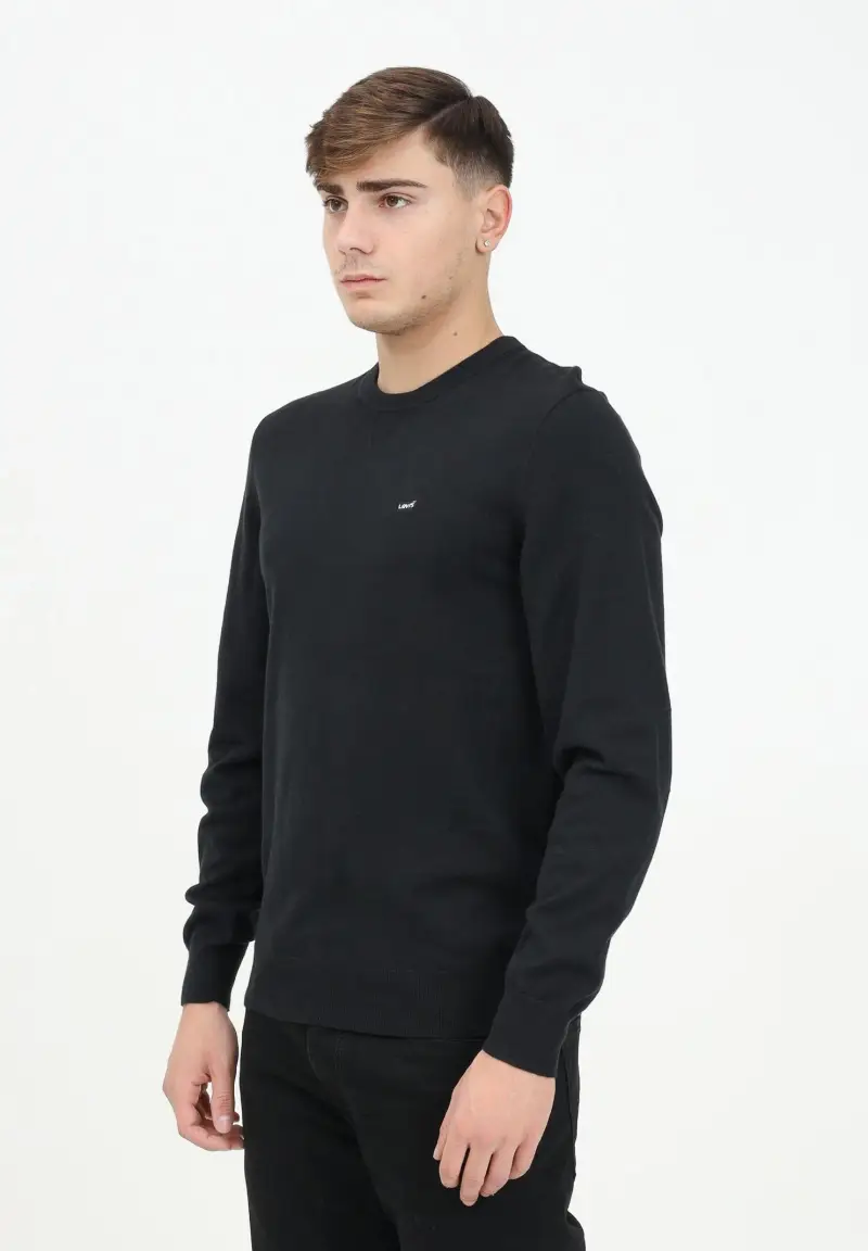 Maglioncino girocollo Housemark nero da uomo miniatura 2