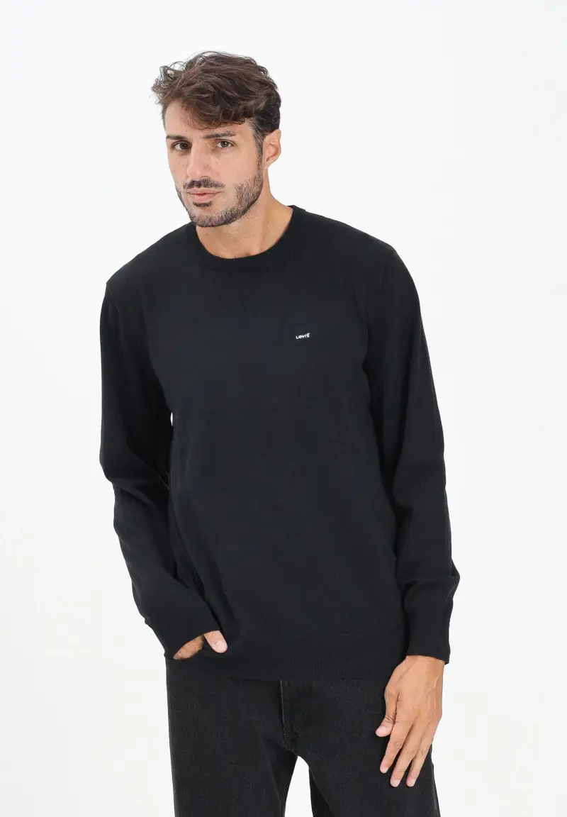 Maglioncino girocollo Housemark nero da uomo miniatura 3