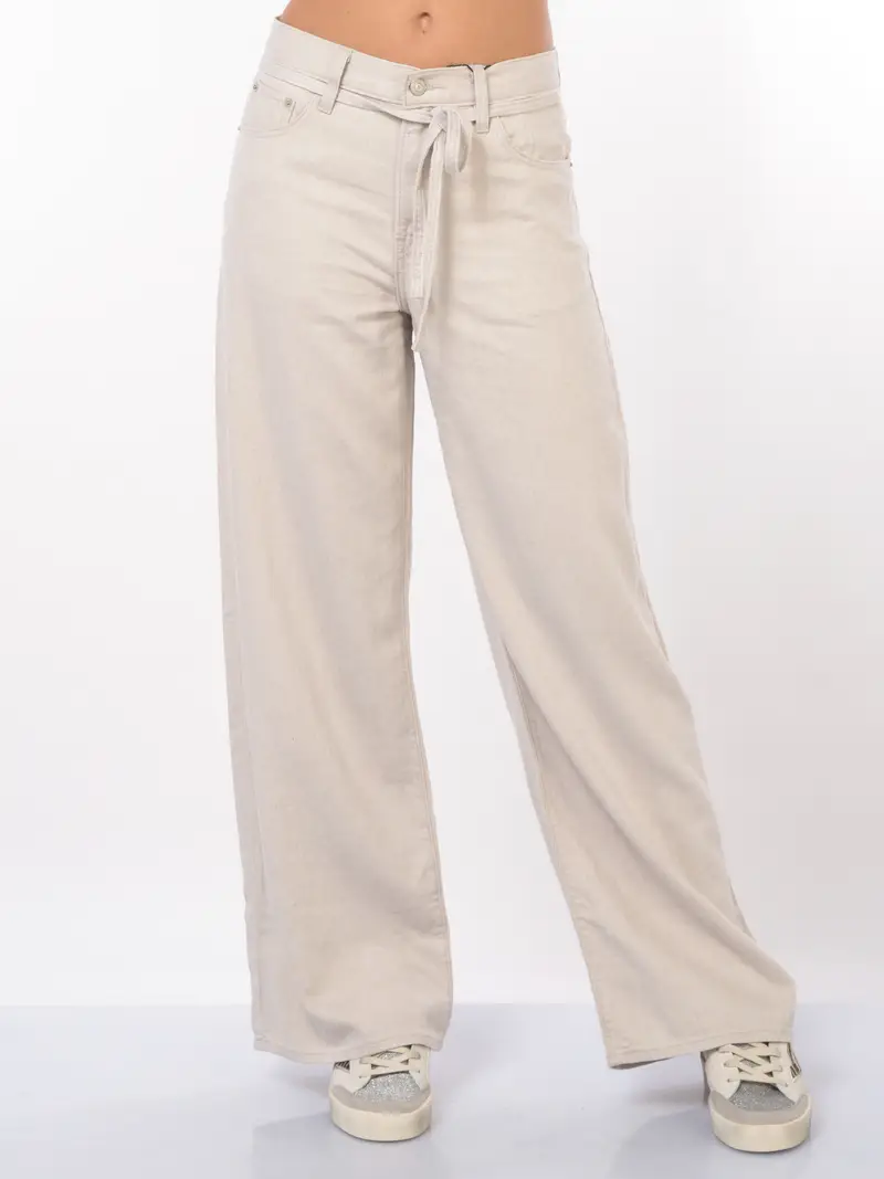 pantalone da donna Levi s® XL Straight in lino e viscosa BEIGE