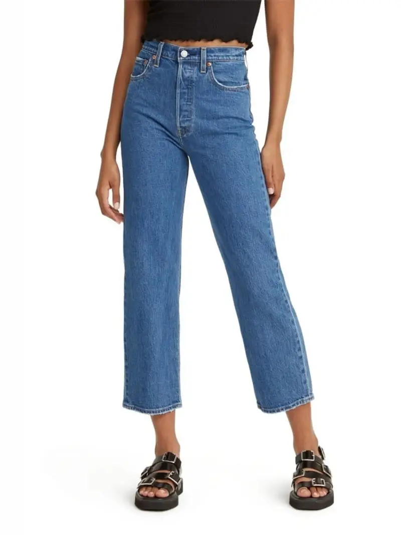 Levi's pantalone in denim donna ribcage straight ankle jazz